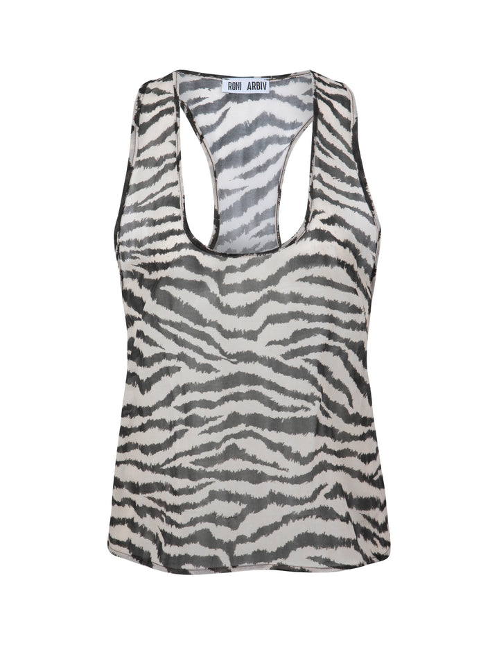 Zebra Chiffon Tank