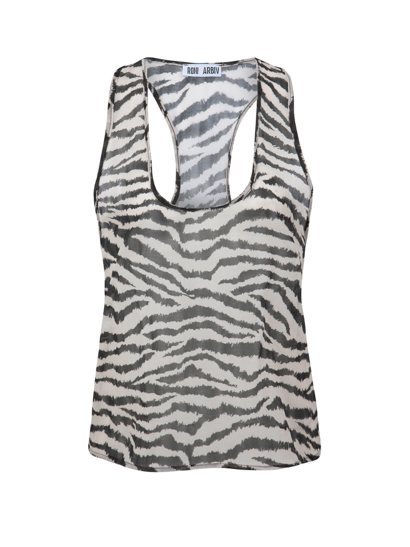 Zebra Chiffon Tank