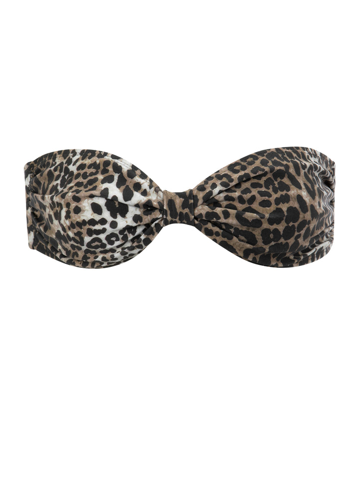 Leopard Strapless Bikini Top