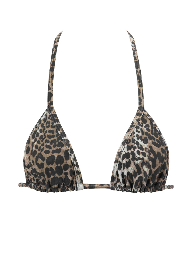 Leopard Triangle Bikini Top