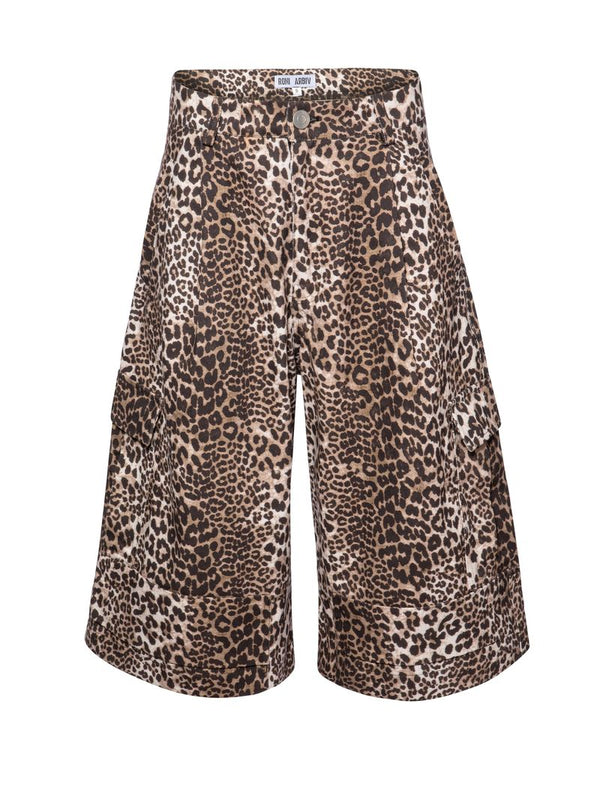 Leopard Print Cargo Bermuda