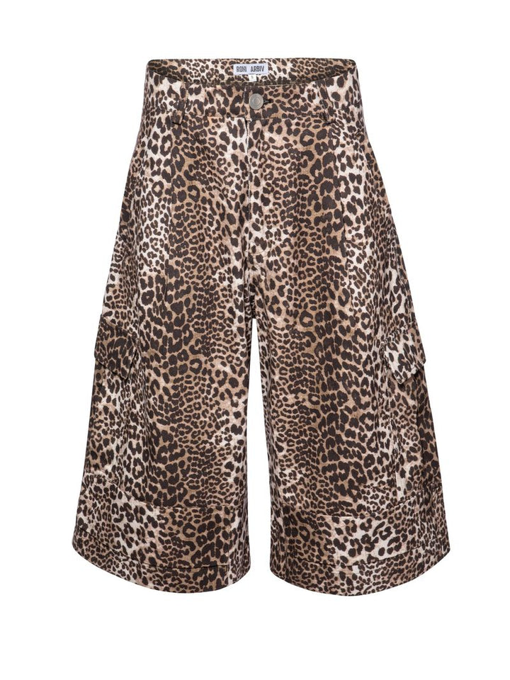 Leopard Print Cargo Bermuda