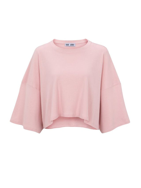 Cropped Oversized Tee Baby Pink
